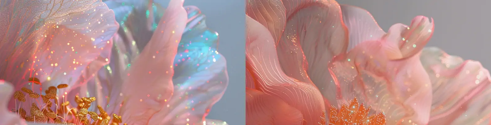 立体半透明鲜花牡丹薄纱刺绣抽象艺术朦胧摄影海报midjourney关键词咒语