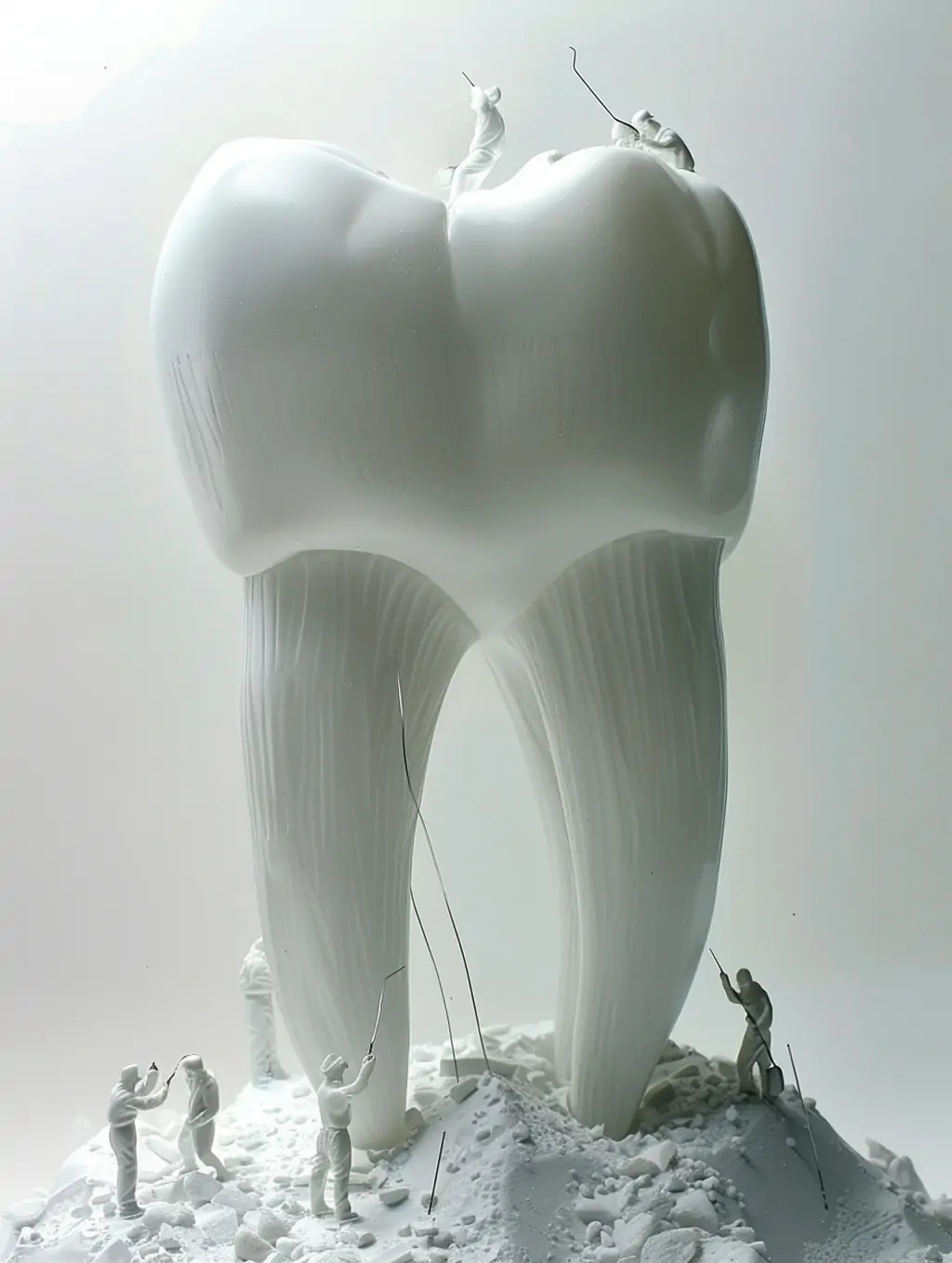 创意3D立体逼真巨型牙齿健康护理微观场景摄影海报midjourney关键词咒语 - Ai宇宙吧--Ai宇宙吧-