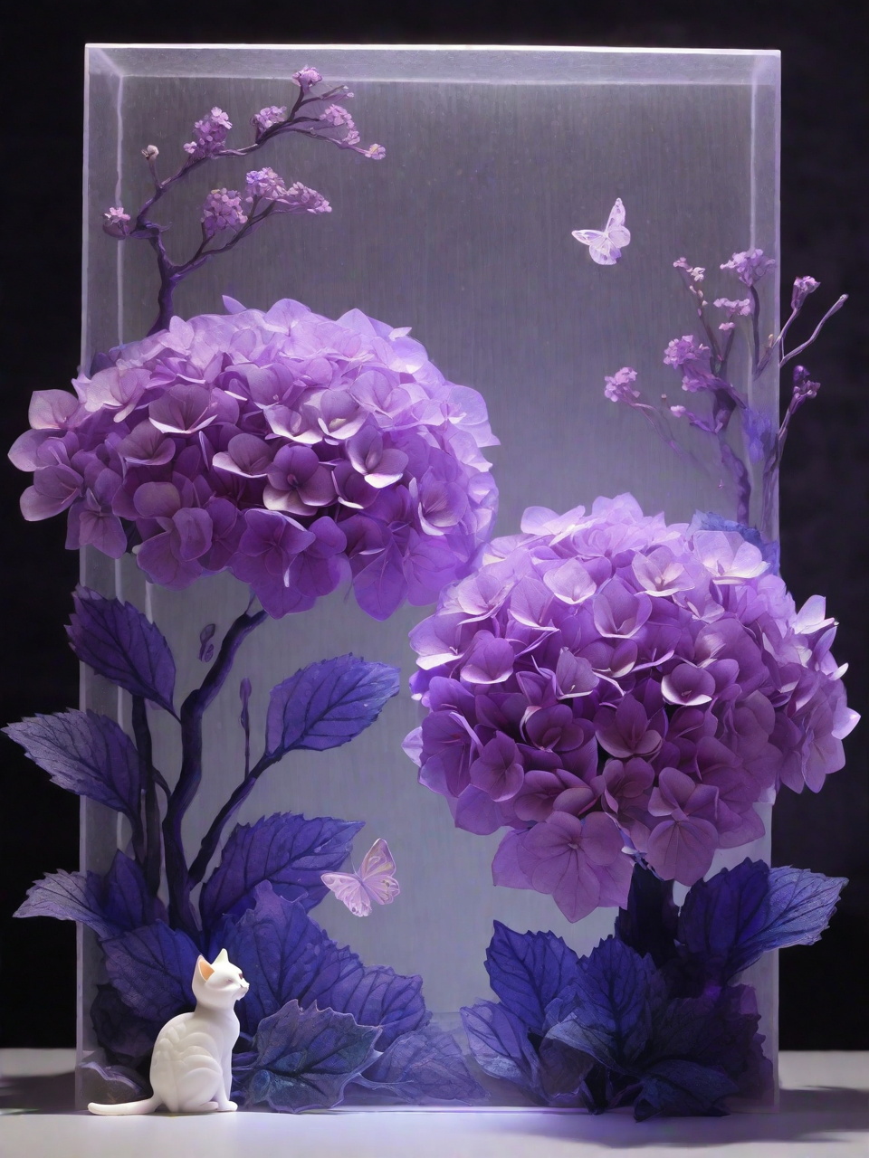 古风紫色绣球花禅意舞台光效摄影海报奇域ai绘画关键词咒语 - Ai宇宙吧--Ai宇宙吧-