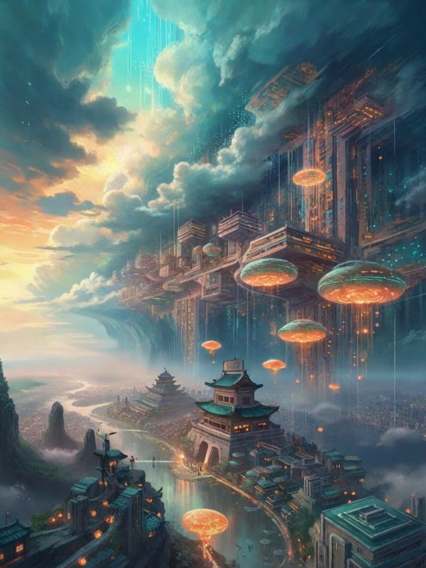 未来主义科幻城市建筑奇域ai绘画关键词咒语-Ai宇宙吧-