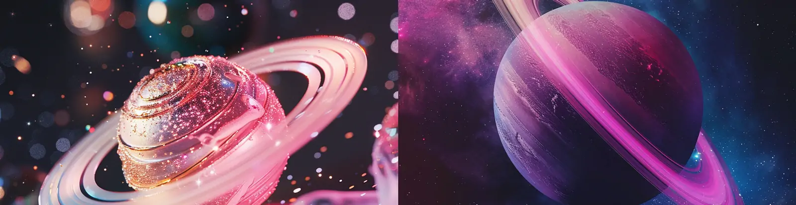 创意彩色糖果星球月球土星太空漂浮摄影海报背景midjourney关键词咒语