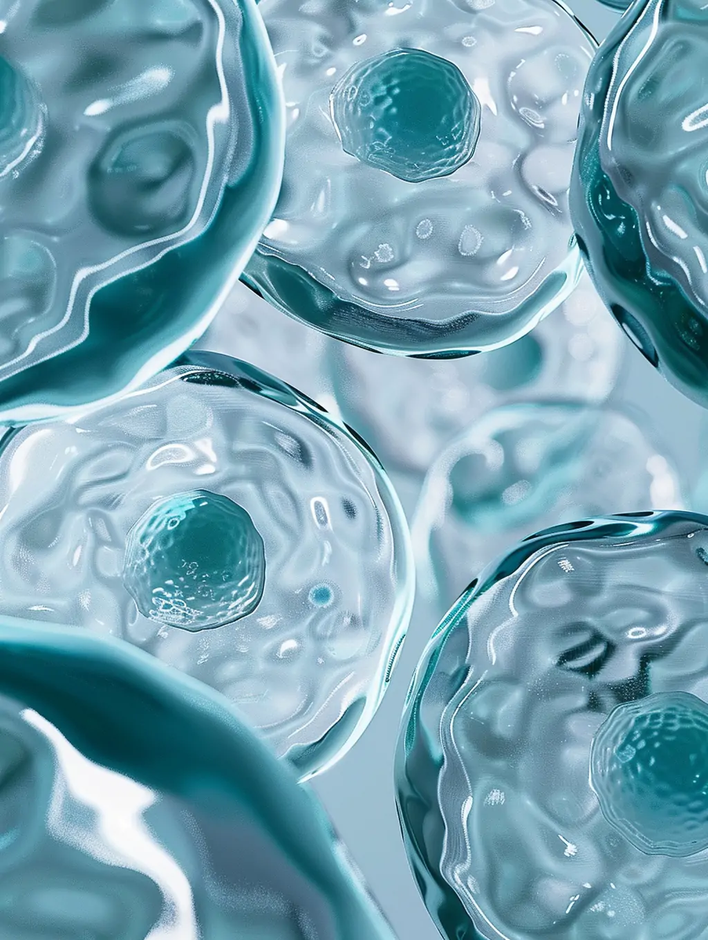 绿色透明圆形气泡医学细胞分子高清摄影海报背景midjourney关键词咒语-Ai宇宙吧-