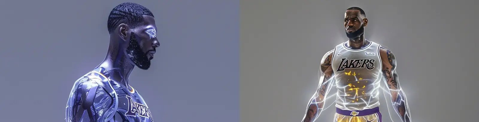 创意逼真透明玻璃发光体全息材料篮球运动员人物模型midjourney关键词咒语