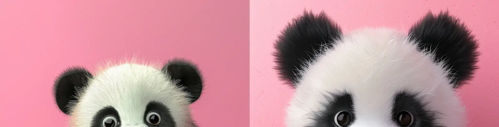中国可爱熊猫幼崽粉红色背景头像摄影海报midjourney关键词咒语