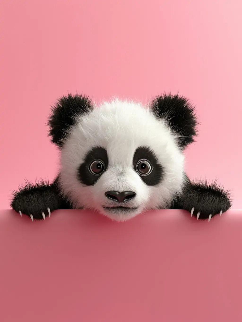 中国可爱熊猫幼崽粉红色背景头像摄影海报midjourney关键词咒语 - Ai宇宙吧--Ai宇宙吧-