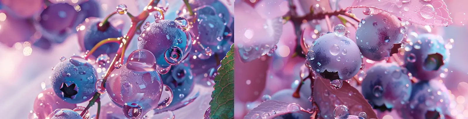 新鲜水果紫色蓝莓水花飞溅电商生鲜广告图海报midjourney关键词咒语