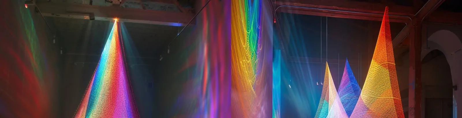 彩色渐变彩虹光谱艺术线条宇宙空灵空间场景海报背景midjourney关键词咒语