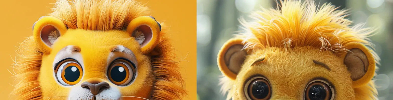 可爱3D立体动物小狮子迪士尼风格动画插图绘画海报midjourney关键词咒语