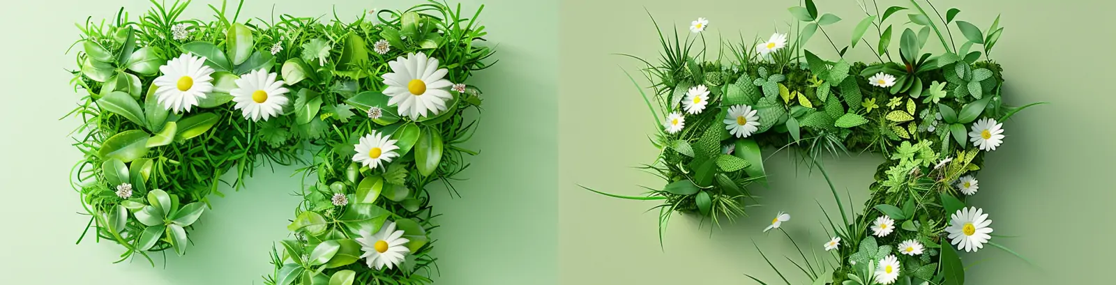 绿色鲜花植物立体数字7自然元素风格视觉设计海报midjourney关键词咒语