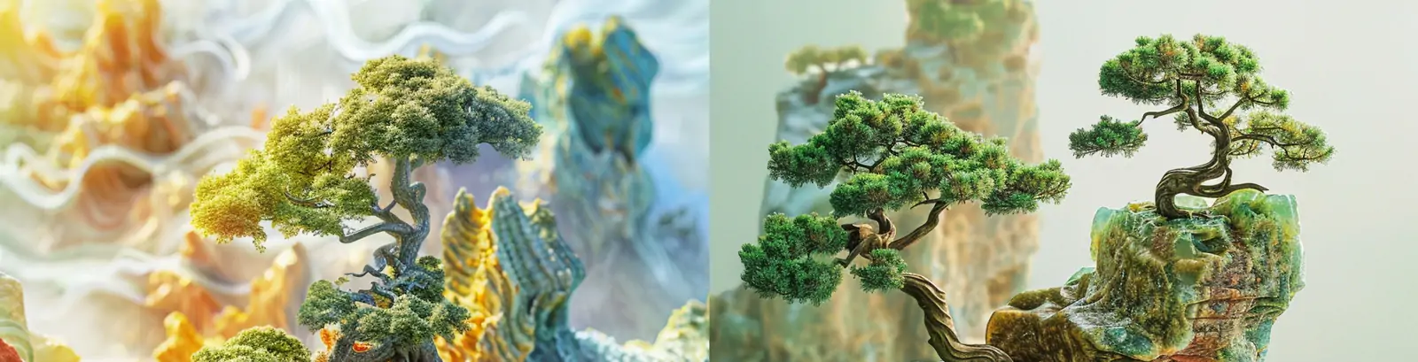 极简主义张掖丹霞地貌自然景观盆景艺术工艺品模型midjourney关键词咒语