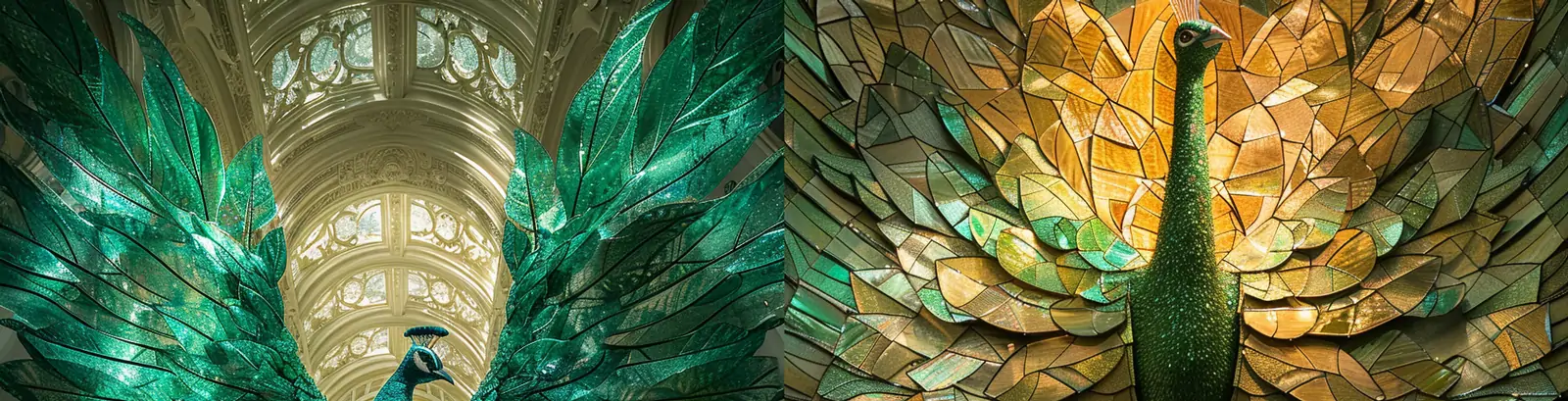 巨大孔雀开屏半透明翅膀艺术摄影海报midjourney关键词咒语