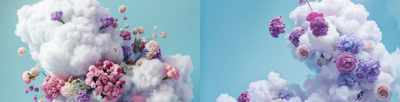 创意电动摩托车踏板车鲜花云朵广告海报midjourney关键词咒语