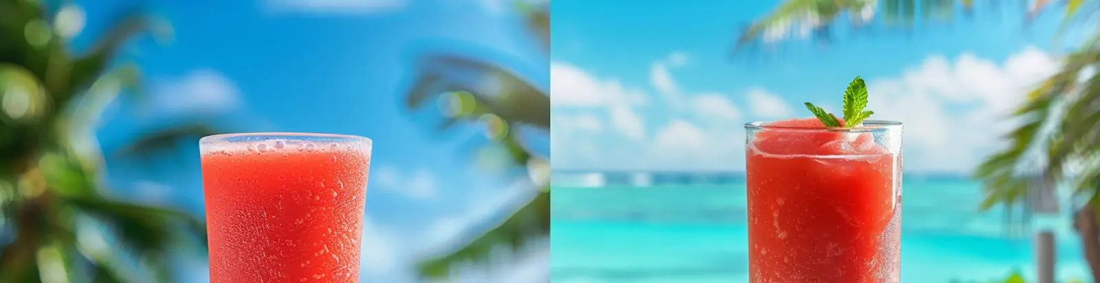 夏季冰凉清爽鲜榨果汁饮料西瓜汁广告摄影海报midjourney关键词咒语