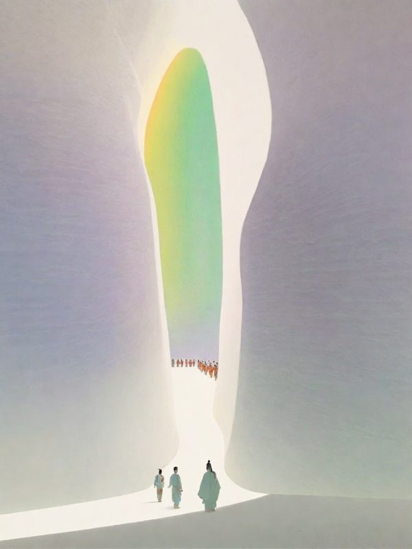 创意抽象艺术立体几何建筑空间线条人物海报奇域ai绘画关键词咒语-Ai宇宙吧-