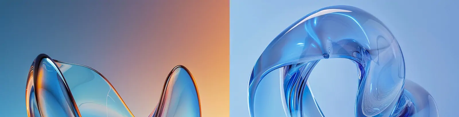 创意抽象艺术透明玻璃弯曲流畅线条形状摄影海报midjourney关键词咒语