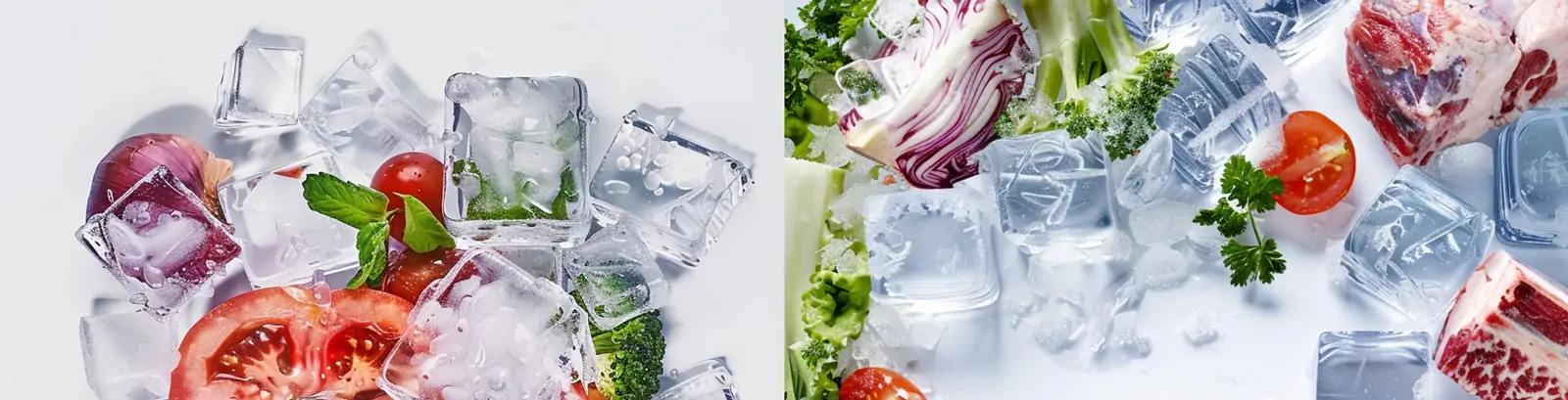 清凉夏季新鲜蔬菜水果食材冰块电商生鲜广告摄影海报midjourney关键词咒语