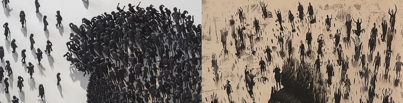 创意人物照片人群拼接艺术鸟瞰图摄影海报midjourney关键词咒语