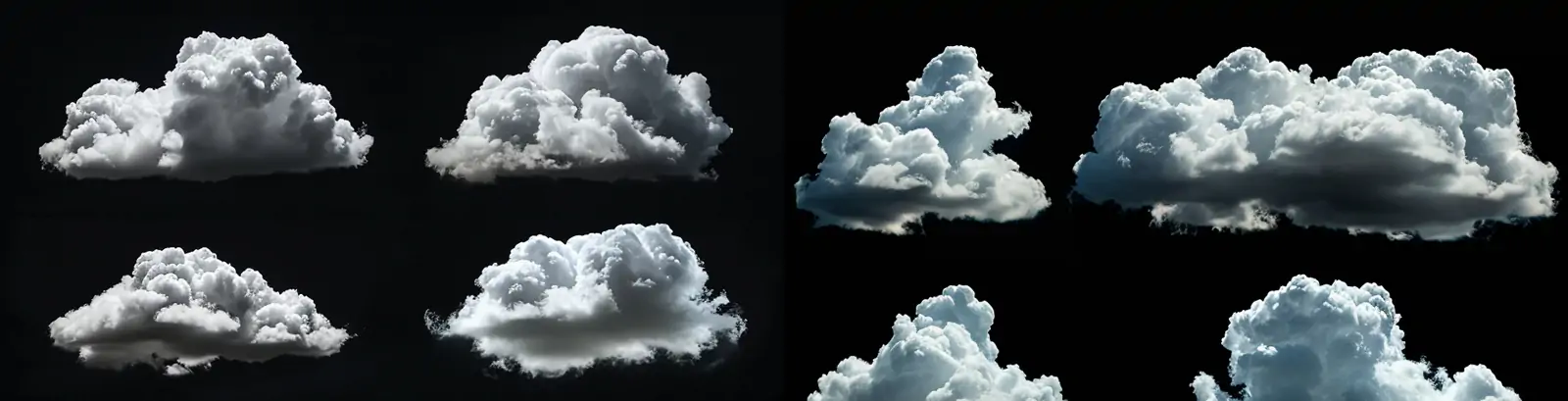 白色云朵形状系列图形素材midjourney关键词咒语