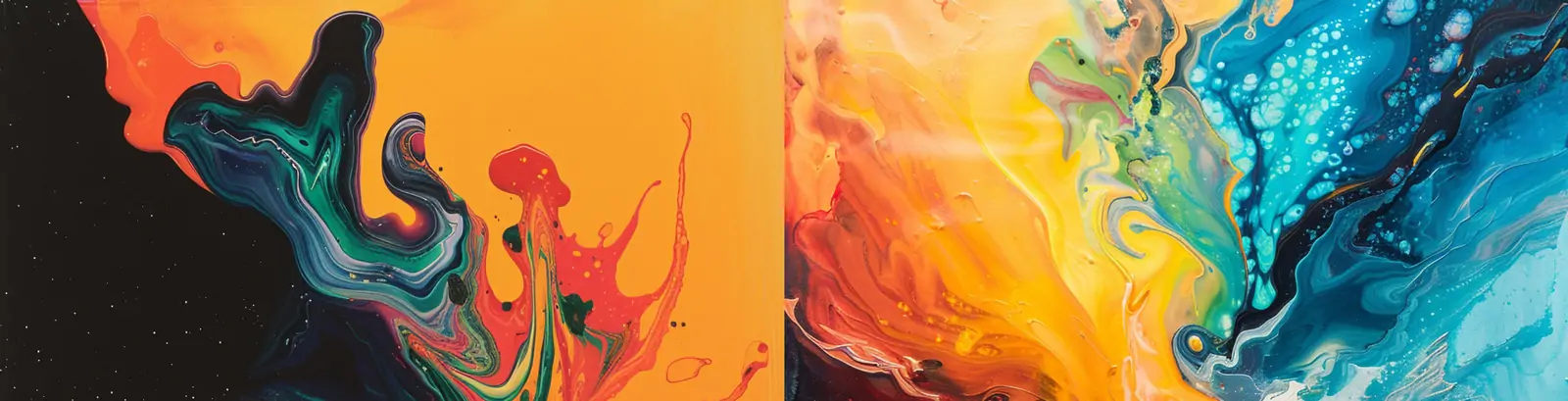 创意彩色抽象艺术油漆泼墨荷兰浇筑画摄影海报midjourney关键词咒语