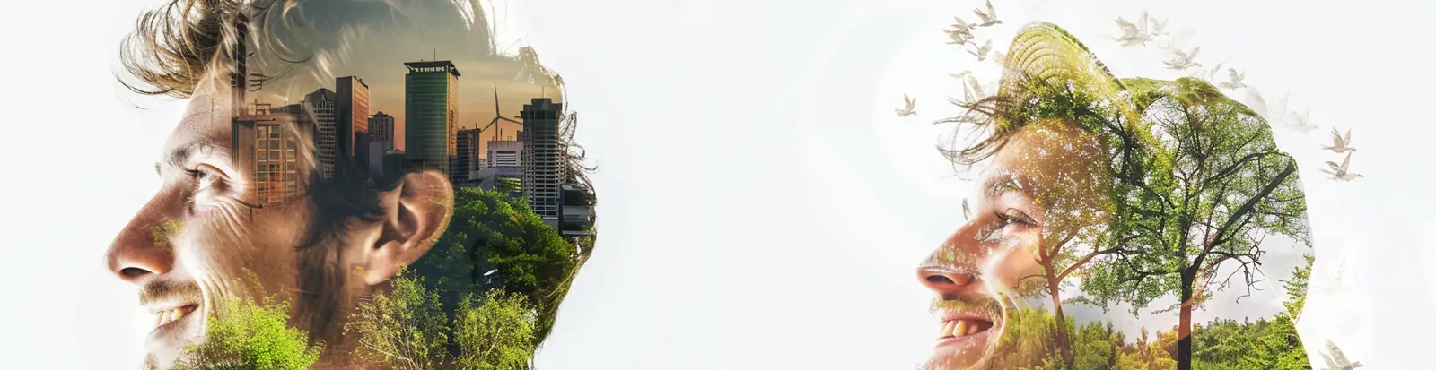 创意快乐男人景观双重曝光艺术照片合成海报midjourney关键词咒语