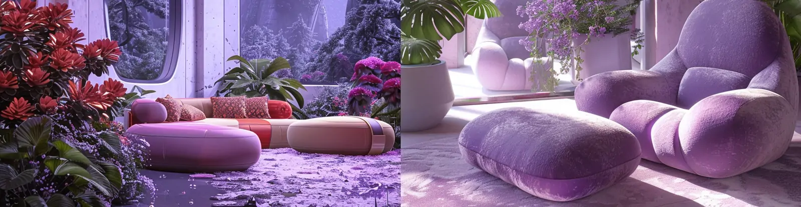 复古紫色薰衣草客厅场景摄影海报midjourney关键词咒语