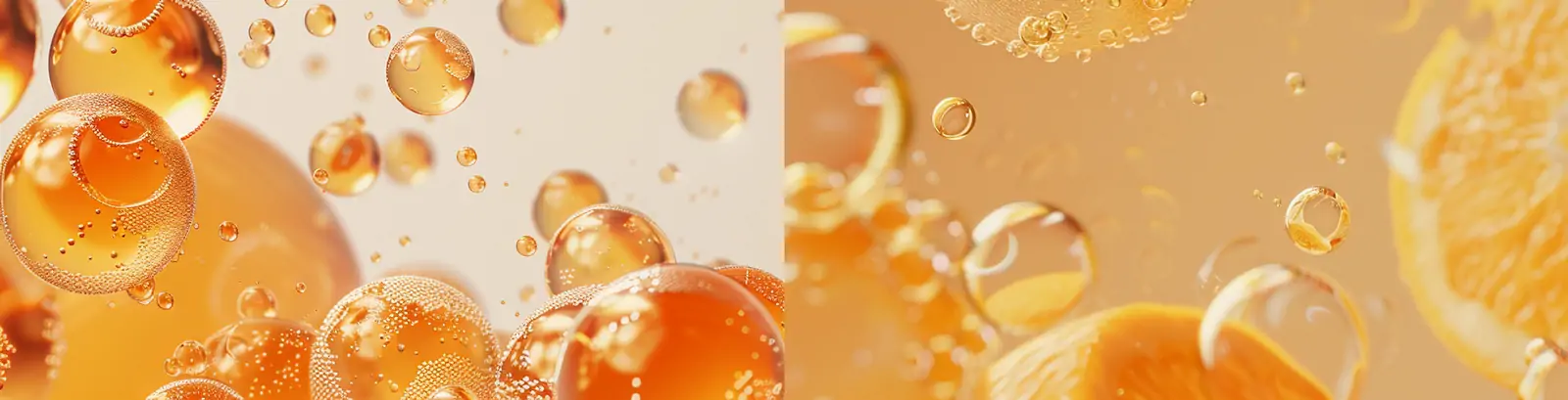 现代艺术美学黄色橙色透明气泡水滴海报背景midjourney关键词咒语