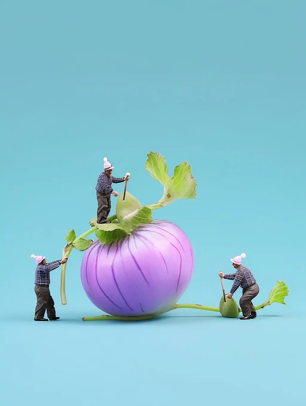 创意蔬菜洋葱农民伯伯微型景观摄影海报midjourney关键词咒语 - Ai宇宙吧--Ai宇宙吧-