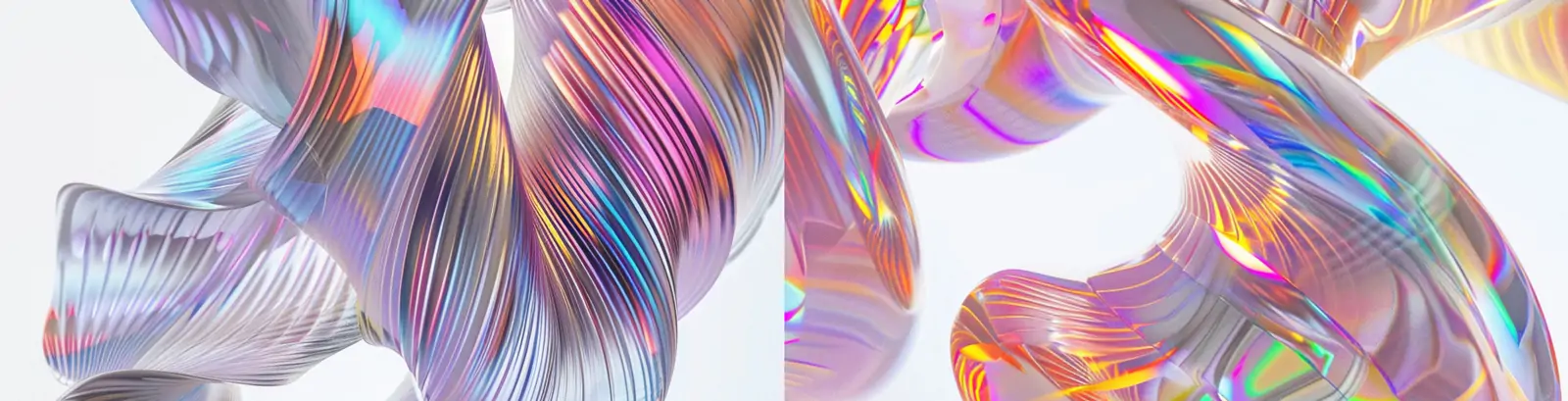 彩色渐变透明旋转流动线条形状抽象艺术雕塑模型midjourney关键词咒语