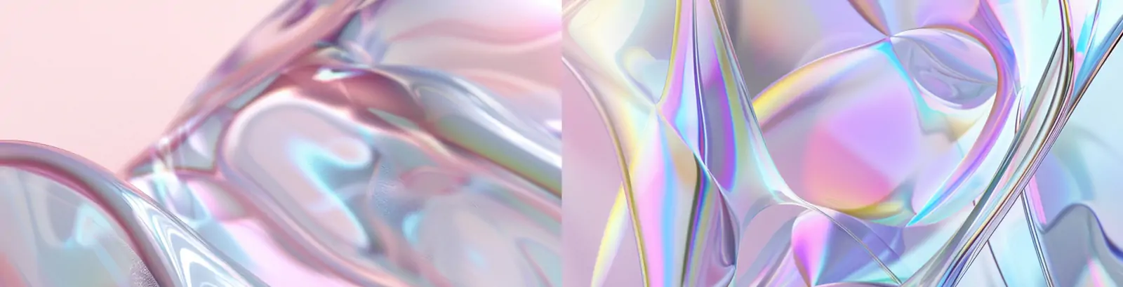 极简主义彩色全息渐变透明光滑玻璃线条海报背景midjourney关键词咒语