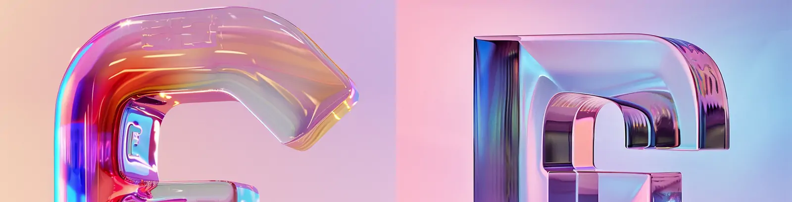 3D立体半透明彩色渐变玻璃材质英文字母E图标设计midjourney关键词咒语