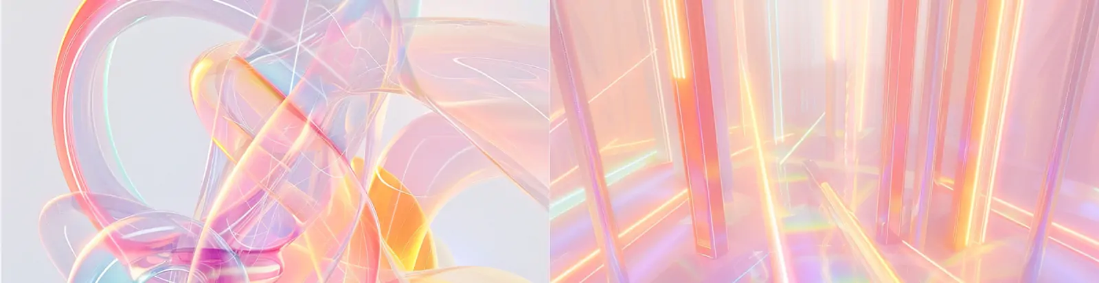 创意彩色渐变有机几何光效线条粉彩海报背景midjourney关键词咒语