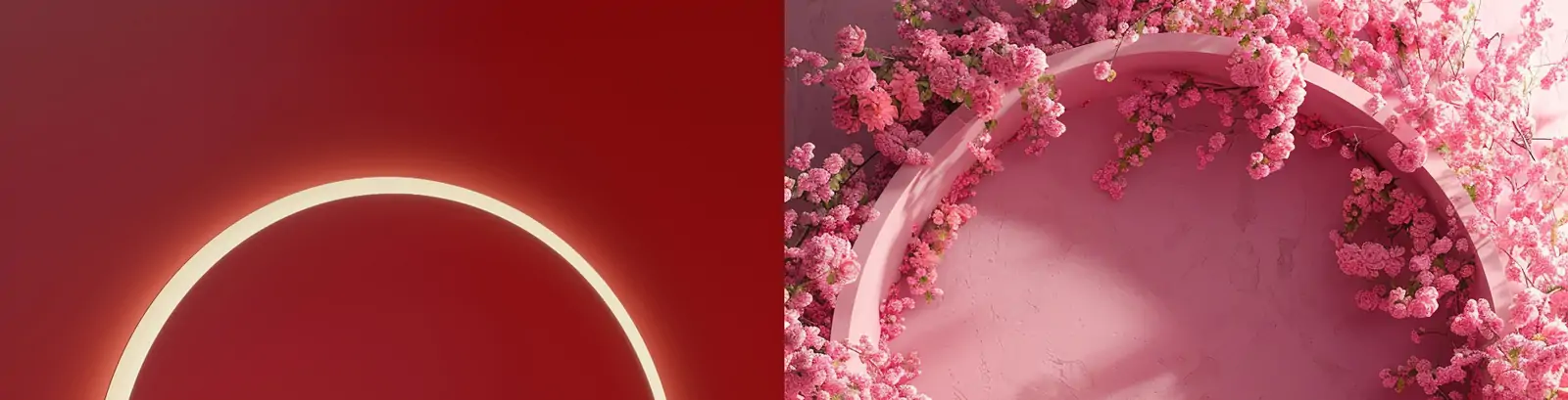 极简主义玫瑰鲜花植物立体空间展厅海报背景midjourney关键词咒语