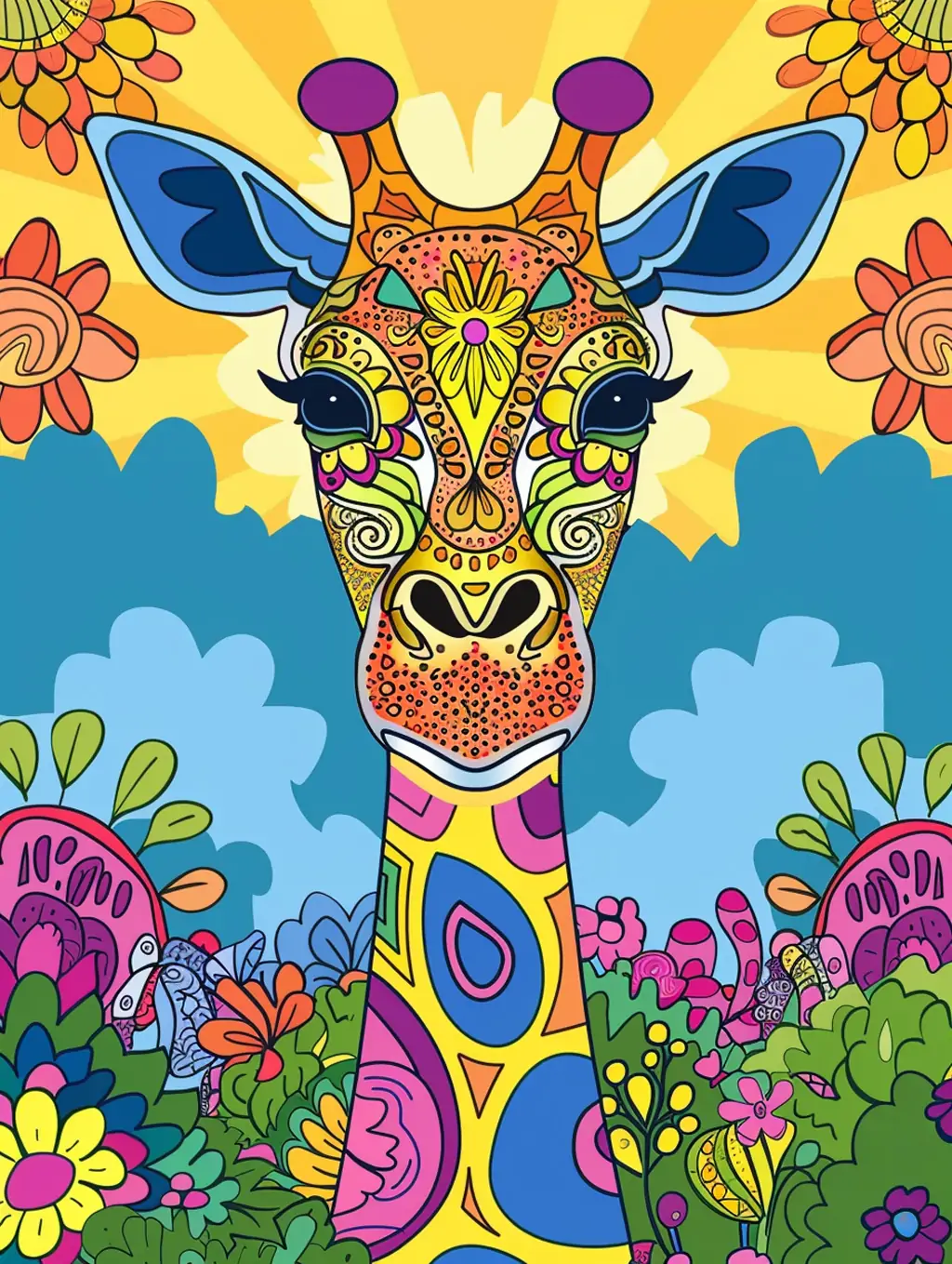 创意手绘彩色卡通儿童动物书籍画册封面海报midjourney关键词咒语-Ai宇宙吧-