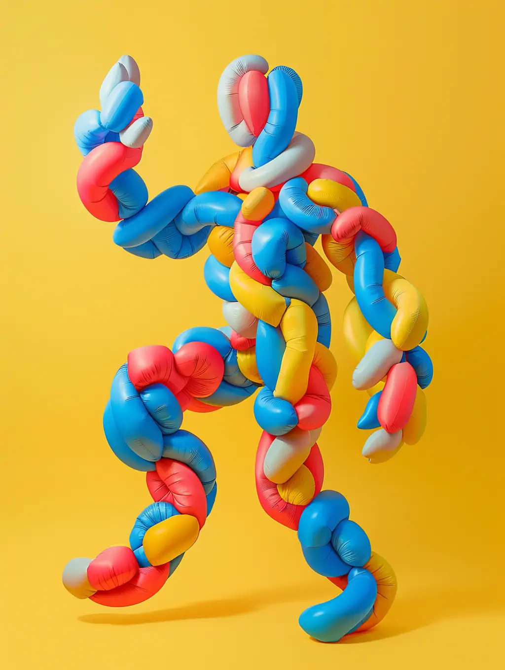 创意可爱彩色膨胀气球人形艺术摄影海报midjourney关键词咒语-Ai宇宙吧-