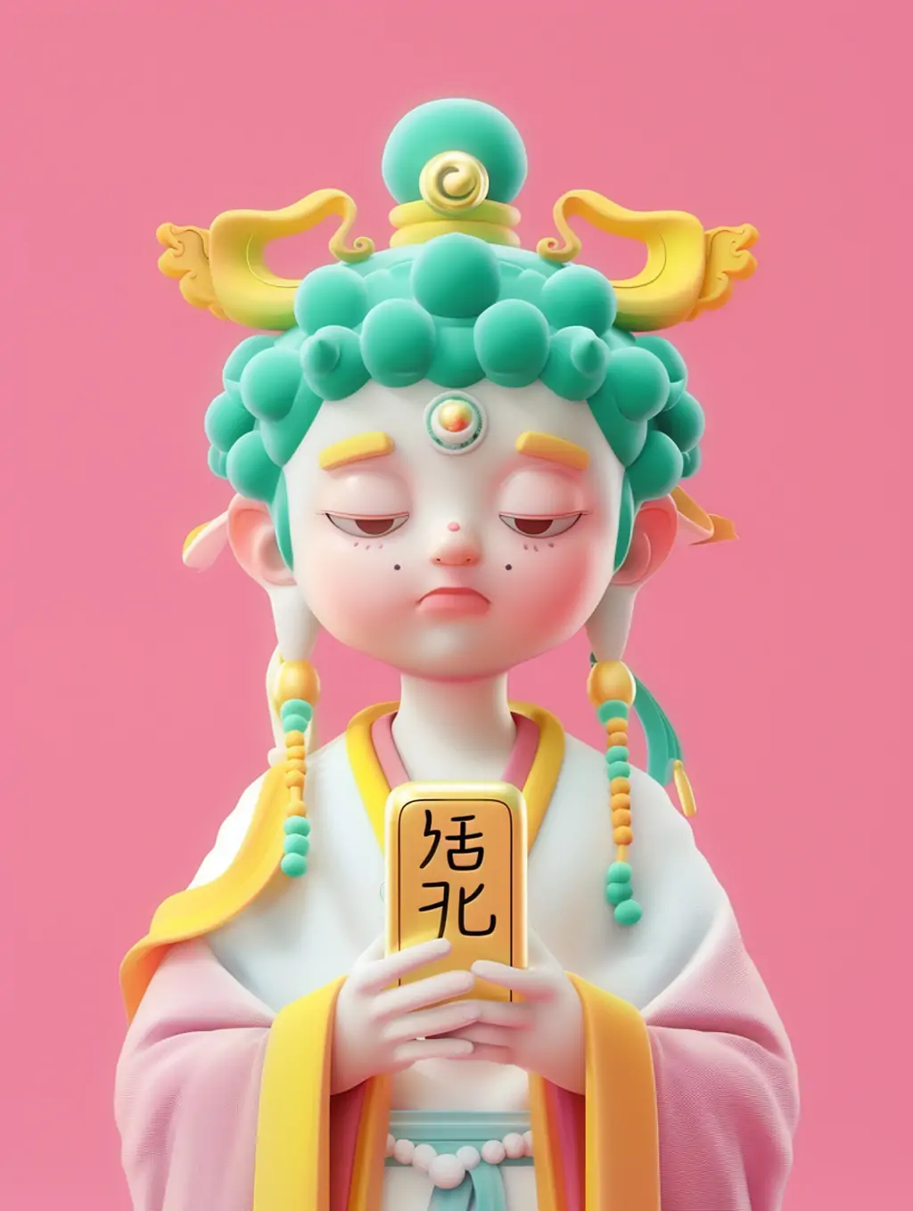 中国风3D立体可爱卡通观音菩萨皮克斯风格人物模型midjourney关键词咒语 - Ai宇宙吧--Ai宇宙吧-