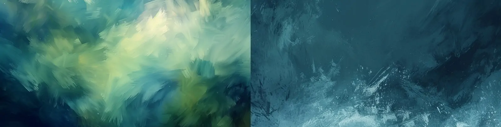 蓝色抽象艺术微妙绿色笔触模糊星空云朵印象派海报背景midjourney关键词咒语