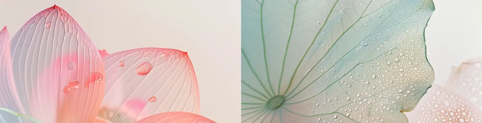 唯美半透明夏季荷花荷叶透明水滴特写微距摄影艺术海报midjourney关键词咒语