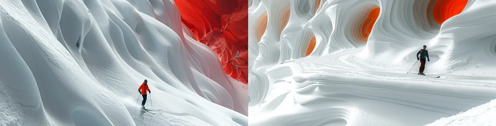 创意冬季运动数字艺术滑雪场景空间海报midjourney关键词咒语