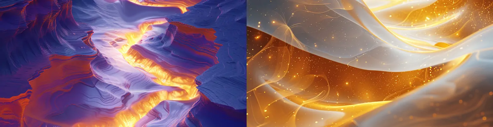 抽象艺术山区河流景观发光3D立体岩石液态场景海报midjourney关键词咒语