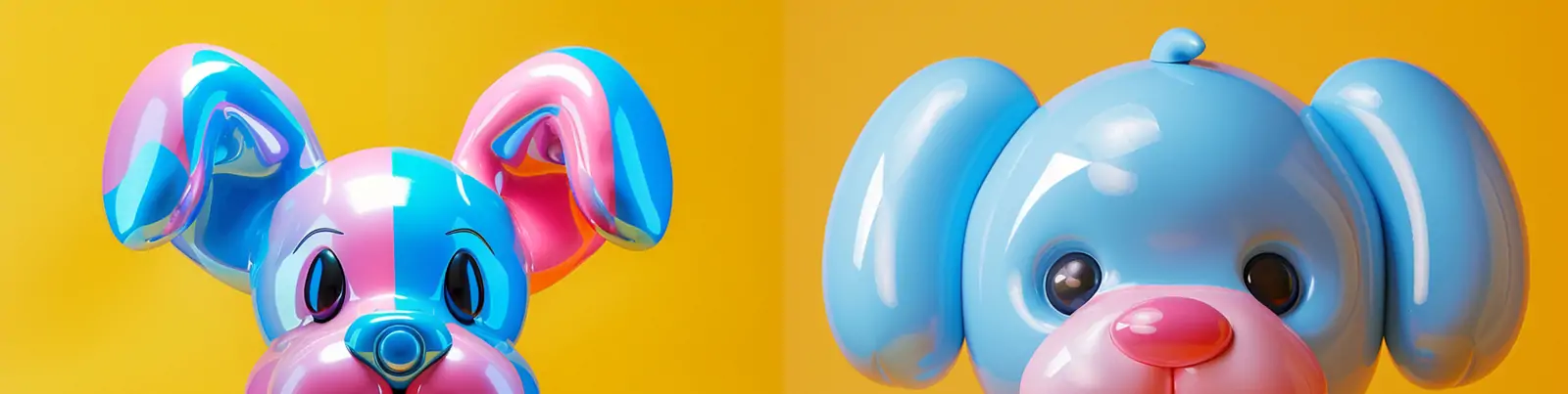 可爱卡通气球软橡胶狗狗玩具立体模型midjourney关键词咒语
