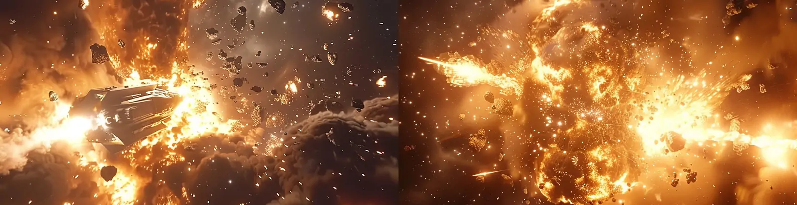 太空星球宇宙飞船星空爆炸火焰燃烧场景海报背景midjourney关键词咒语