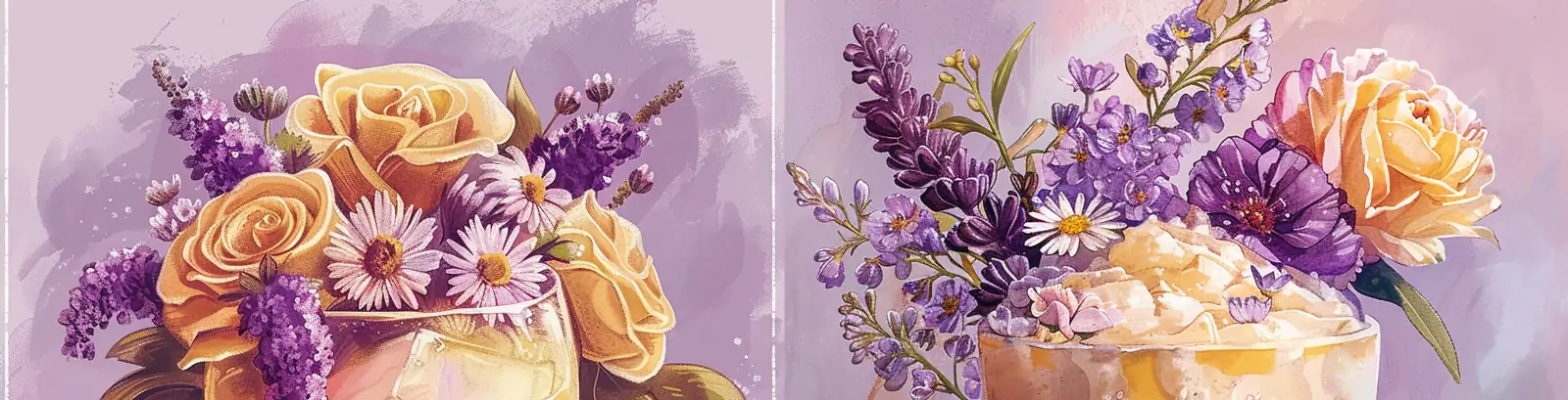 创意手绘紫色鲜花鸡尾酒杯艺术插图绘画海报midjourney关键词咒语