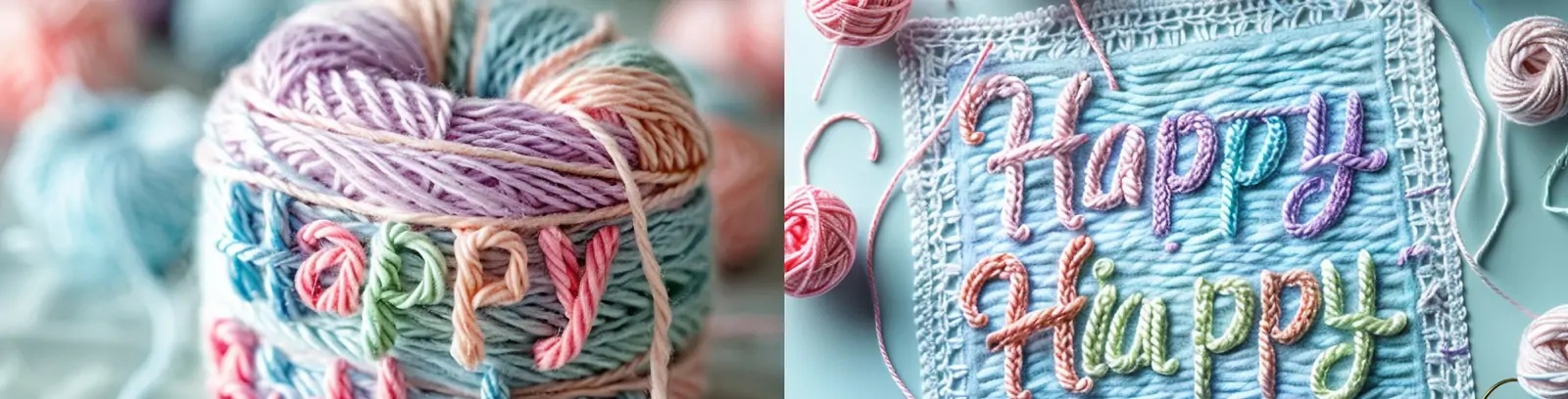 创意彩色毛线针织英文字母刺绣生日贺卡礼物摄影海报midjourney关键词咒语