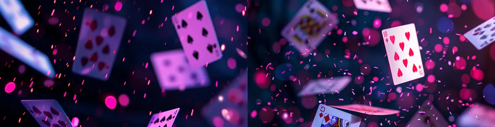 紫色扑克牌空中飞舞景深效果摄影海报背景midjourney关键词咒语