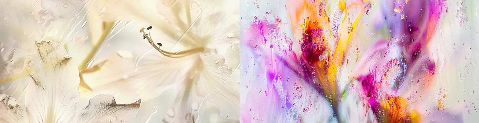 梦幻运动模糊空灵鲜花植物抽象艺术海报背景midjourney关键词咒语