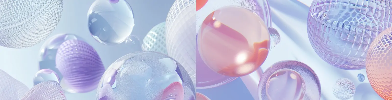 3D立体彩色渐变抽象艺术磨砂玻璃球体空间海报midjourney关键词咒语