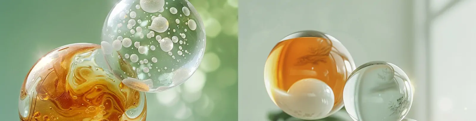 透明琥铂色玻璃球体立体空间海报背景midjourney关键词咒语