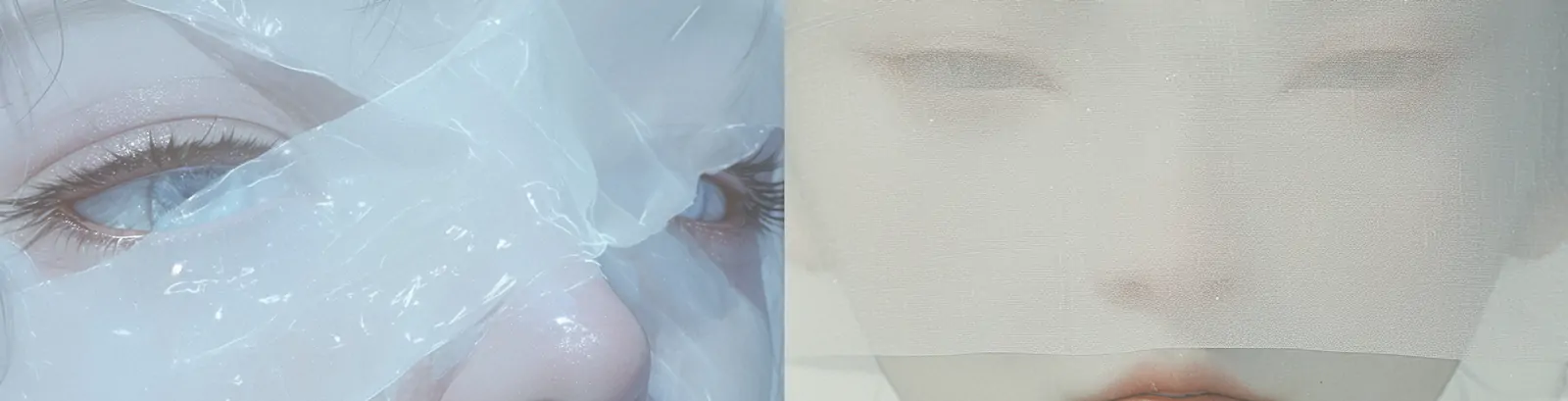 神秘白色中国古代男子蒙面半透明薄纱眼罩艺术写真海报midjourney关键词咒语