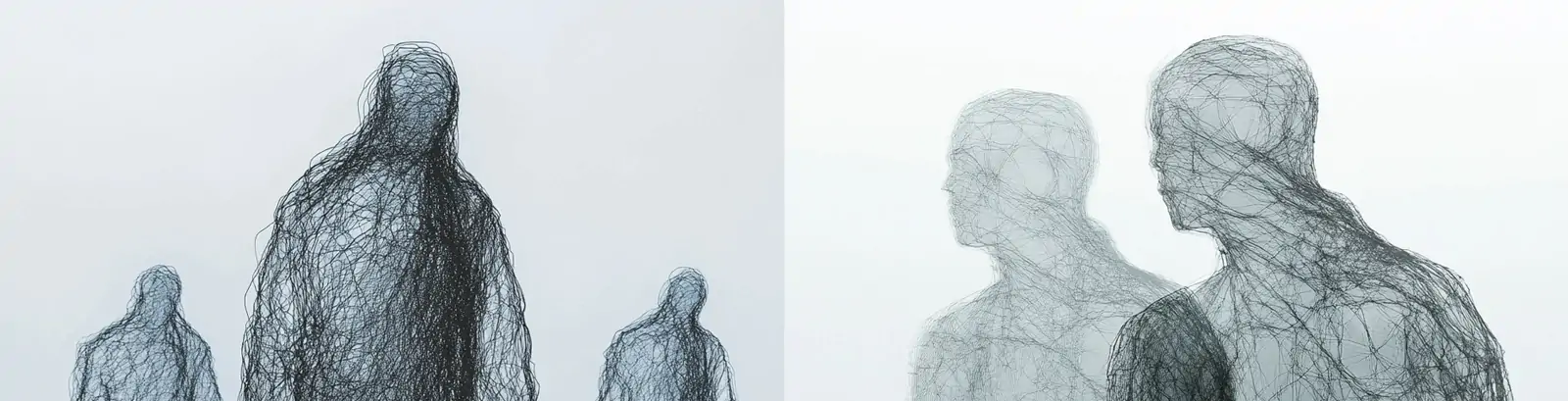 超现实主义钢丝网透明幽灵人物美学艺术海报midjourney关键词咒语