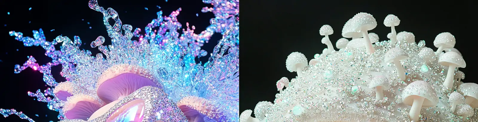 时尚潮流美女模特彩虹蘑菇头饰眼镜造型人物艺术摄影海报midjourney关键词咒语